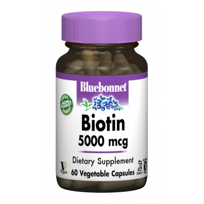 Біотин (B7) 5000мкг Bluebonnet Nutrition 60 гелевих капсул (BLB0447)