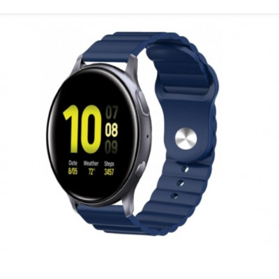 Ремінець BeWatch для Samsung Galaxy Watch 42 | 3 41 мм | Active | Active 2 силіконовий 20мм Wave Темно Синій (1010706)