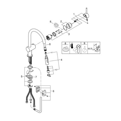 Змішувач для кухні з висувним виливом Grohe Minta 32321002 (330134)