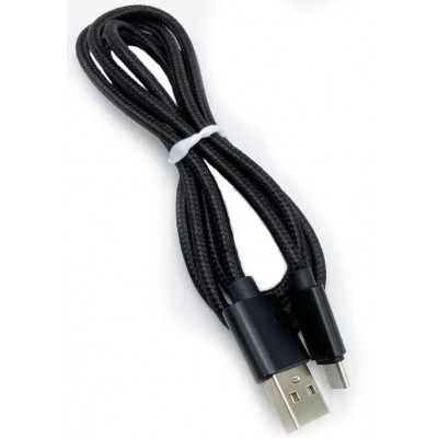 Набір Кабель USB-microUSB тканинний Black та Адаптер Lightning 8 (n-1015)