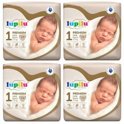 Підгузники Lupilu Premium New born Розмір 1, Вага 2-5 кг, 104 шт (4 упаковки)