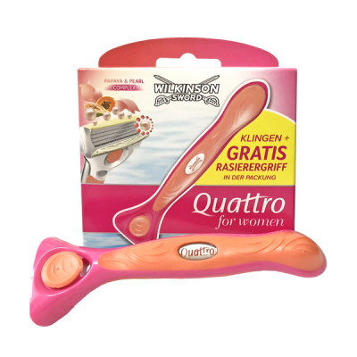 Змінні касети для гоління + бритва Wilkinson Sword Quattro 4 леза - 3 шт (1038)