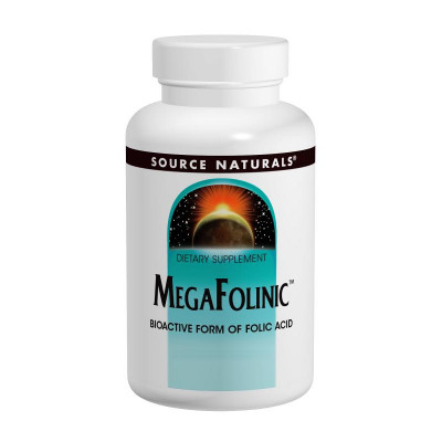 Біоактивна форма фолієвої кислоти В9 Source Naturals 800 мкг MegaFolinic 60 таблеток (SN2027)