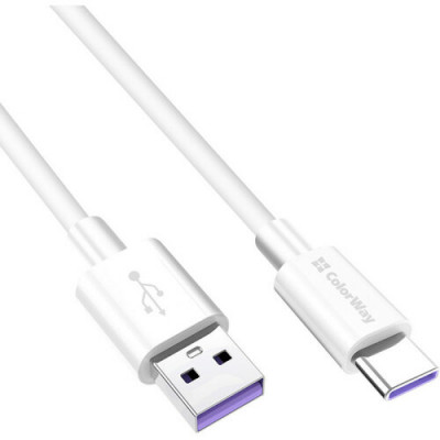 Кабель ColorWay USB-USB Type-C, 5.0А 1м White (CW-CBUC019-WH)