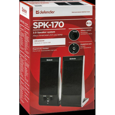 Акустика Defender 2.0 SPK-165/SPK-170 4W USB Black (65165) (5780611)