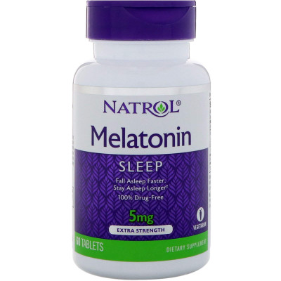 Мелатонін, Natrol, Melatonin, 5 мг, 60 таблеток (1307)