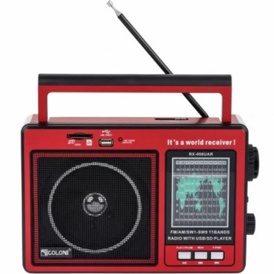 Радіоприймач Golon RX-006 MP3+USB+MicroSD від мережі та батарейок Red (3_03034)