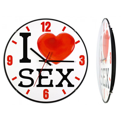 Настінні годинники Montre I love sex Велике серце 30х30х5 см Скло Тихий хід (19047)