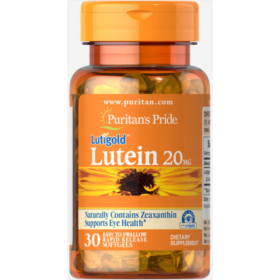 Лютеїн для зору із зеаксантином Lutein with Zeaxanthin Puritan's Pride 20 мг 30 капсул (32030)