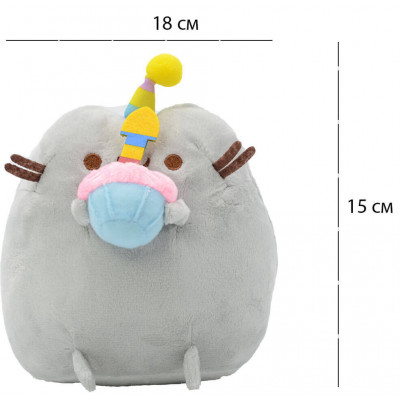 М'яка іграшка кіт з кексом Pusheen cat + подарунок (vol-1045)