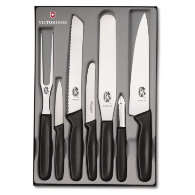 Набір кухонних ножів Victorinox Kitchen Set 7 шт. Чорний (5.1103.7)