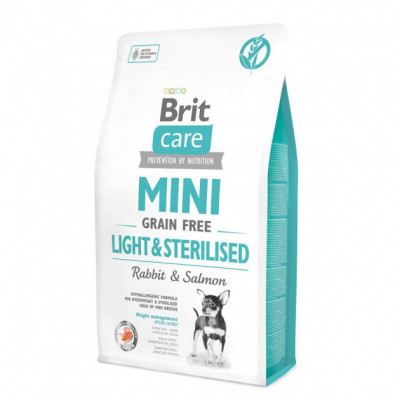 Сухий корм Brit Care GF Mini Light Sterilised 2 kg для дорослих собак міні порід з надмірною вагою, стерилізованих