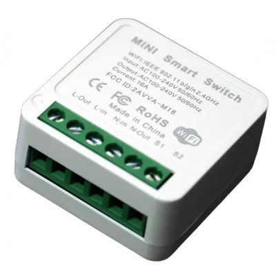 Розумний бездротовий вмикач RIAS M-16 Wi-Fi 220V 16A/3520W White (3_01781)