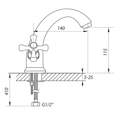 Змішувач для умивальника ZERIX JAP 827 (ZX0154)