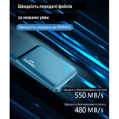 Портативний твердотільний накопичувач XON Portable SSD X1 2TB USB 3.2 Gen2 Type-C Blue (XSSD2032CB)