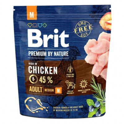 Brit (Чехія) Сухий корм Brit Premium Adult M 1 kg (для дорослих собак середніх порід)