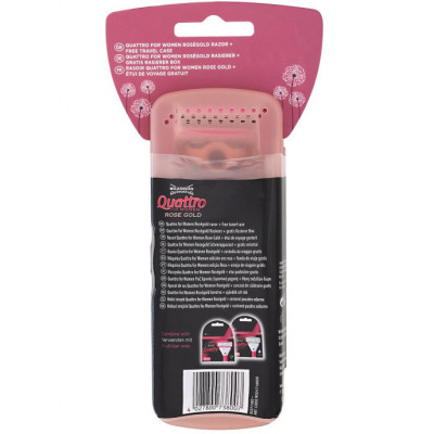 Жіночий верстат для гоління Wilkinson Quattro For Woman Rosegold + дорожній футляр (01617)