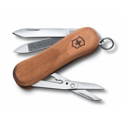 Швейцарський ніж Victorinox Delemont EvoWood 81 65 мм 5 функцій Світлий горіх (0.6421.63)