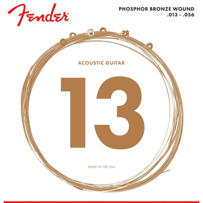 Струни для акустичної гітари 6 шт Fender 60M Phosphor Bronze Acoustic Guitar Strings 13/56