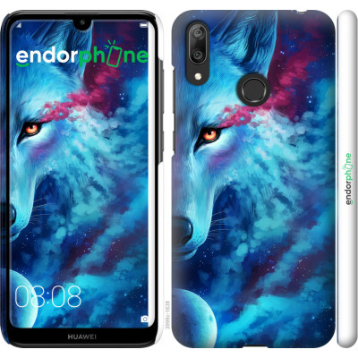 Пластиковий чохол Endorphone на Huawei Y7 2019 Арт-вовк (3999m-1638-26985)