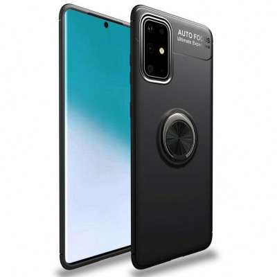 TPU чохол Deen ColorRing під магнітний тримач Samsung Galaxy A71 Чорний (881078)