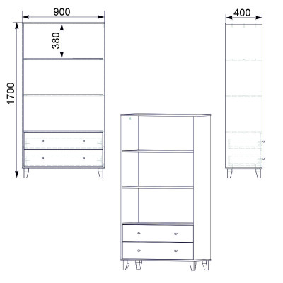 Шафа книжкова Компанит КШ-26 Бук 90х40х170 см