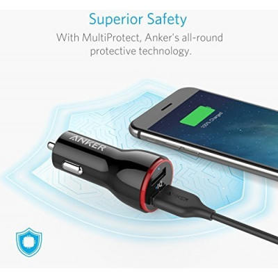 Автомобільний зарядний пристрій Anker PowerDrive 2 24W 2xUSB V3 Black (6497107)