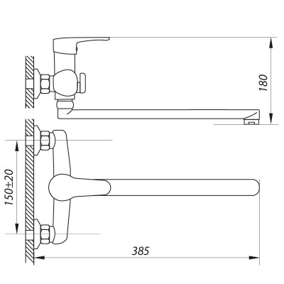 Змішувач для ванни ZERIX BAX A152 (ZX2929)