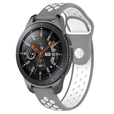 Ремінець BeWatch sport-style для Samsung Galaxy Watch 46 мм Сіро-Білий (1020142)