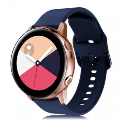 Ремінець для Samsung Galaxy Watch 42мм | Active | Active 2 силіконовий 20мм NewColor Темно-Синій (1012389)