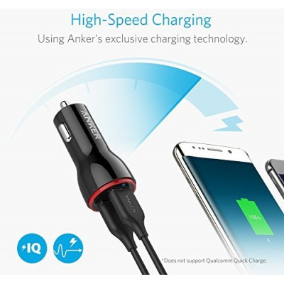 Автомобільний зарядний пристрій Anker PowerDrive 2 24W 2xUSB V3 Black (6497107)