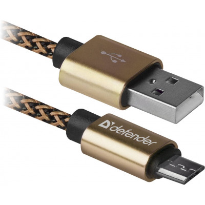 Кабель Defender USB08-03T USB(AM)-MicroBM 1.0m, Gold (87800) (6488846)