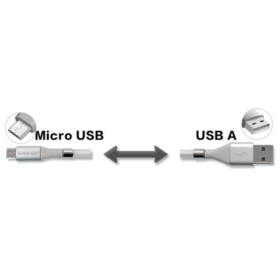 Набір Кабель SuperCalla MicroUSB на магнітах та Кабель USB-microUSB 1 м (vol-992)