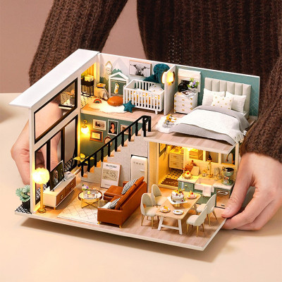 3D Румбокс ляльковий будинок конструктор DIY Cute Room L-031-B/C Вілла "Комфортне життя"