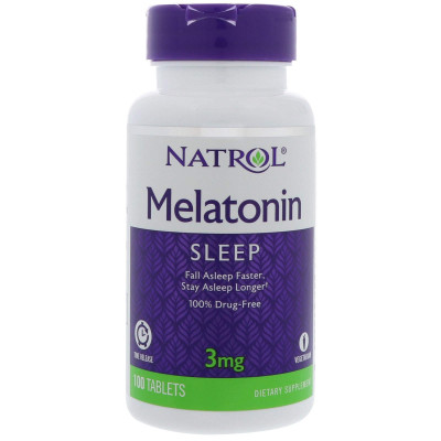 Мелатонін, Natrol, Melatonin TR, 3 мг, 100 таблеток (1301)