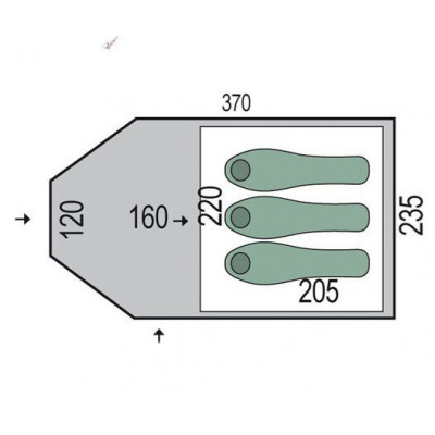 Палатка 3-місна Pinguin Campus 3 Dural Green (PNG 145.3)