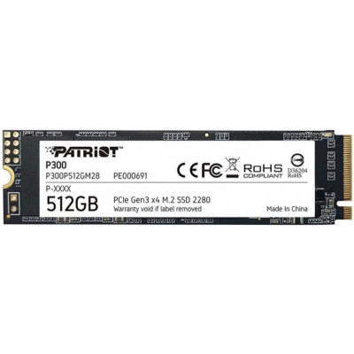 Накопичувач SSD 512GB Patriot P300 M.2 2280 PCIe NVMe 3.0 x4 TLC (P300P512GM28)