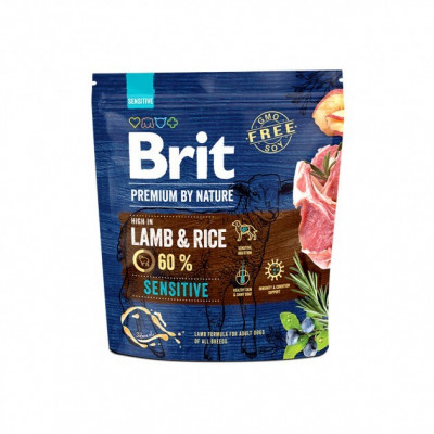 Brit (Чехія) Сухий корм Brit Premium Sensitive Lamb & Rice 1 kg (для собак із чутливим травленням)