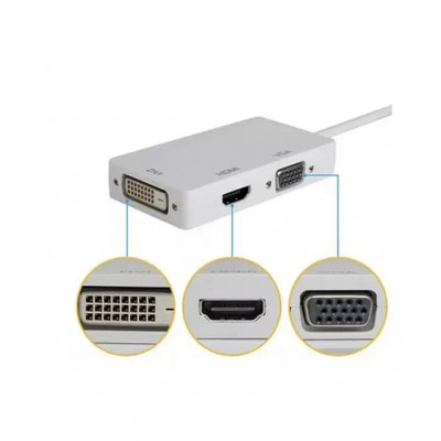 Конвертер перехідник Mini DisplayPort на HDMI/DVI/VGA 34113