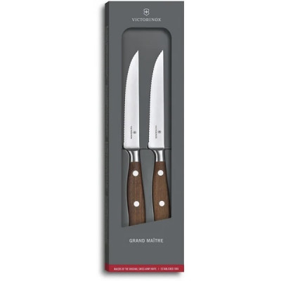 Набір ножів Victorinox Grand Maitre Wood Steak Set 120 мм дерево 2 шт. (7.7240.2W)