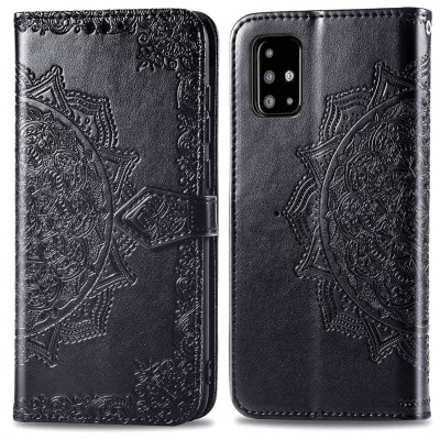 Шкіряний чохол-книжка Epik Art Case з візитницею для Samsung Galaxy A71 Чорний (883693)