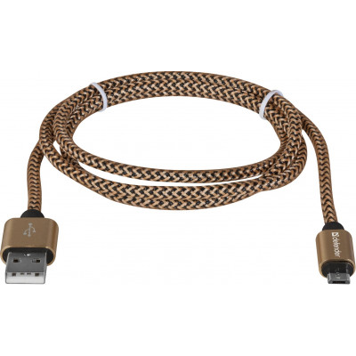 Кабель Defender USB08-03T USB(AM)-MicroBM 1.0m, Gold (87800) (6488846)