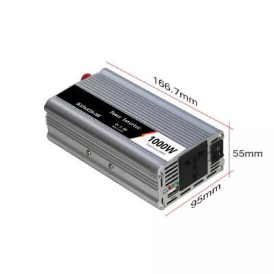 Перетворювач напруги інвертор UKC AC/DC 12V-220V 1000W Power Inverter Silver