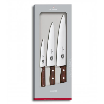 Кухонний набір ножів Victorinox Wood Carving Set 3 ножа дерево (5.1050.3G)