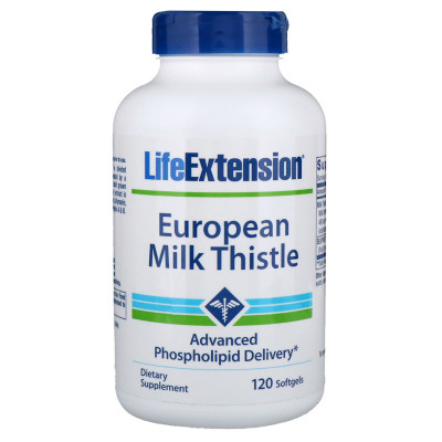 Силімарин (Росторопша) European Milk Thistle Life Extension 120 желатинових капсул