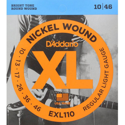 Струни для електрогітари 6 шт D'Addario EXL110 Regular Light Electric Guitar Strings 10/46