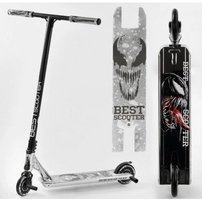 Самокат трюковий Best Scooter "SIMBIOTE" HIC-система, ПЕГІ, алюмінієвий диск та дека Black/Grey (102308)