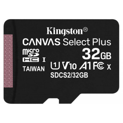 Карта пам'яті Kingston 32GB microSDHC Canvas Select Plus 100R A1 C10 (SDCS2/32GBSP)