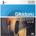 Струни для акустичної гітари 3 Sets D'Addario EJ11-3D 80/20 Bronze Light Acoustic Guitar Strings 12/53