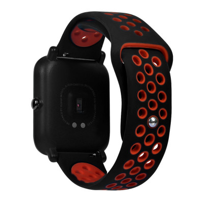 Ремінець BeWatch sport-style 20 мм для смарт-годин Xiaomi amazfit BIP Чорно-червоний (1010113)